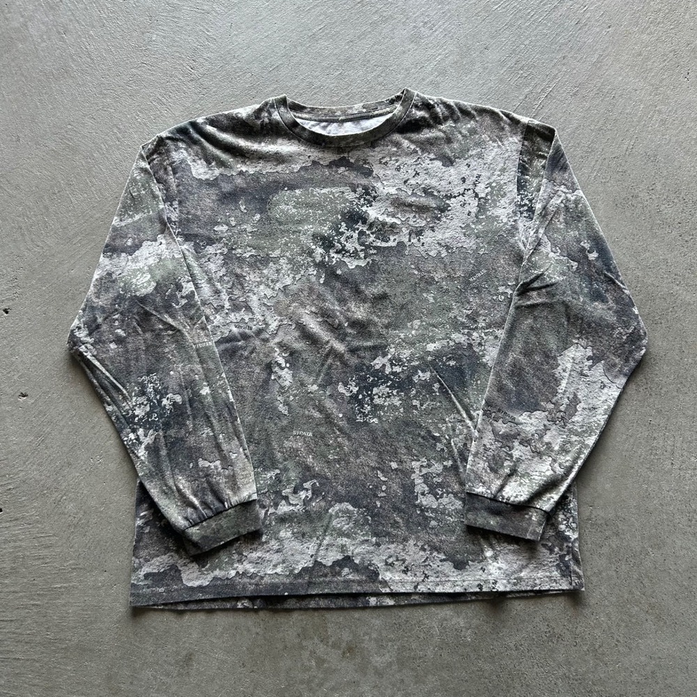 Vintage Strata Camo Long Sleeve Shirt Size Large Brown Camouflage Outdoors
